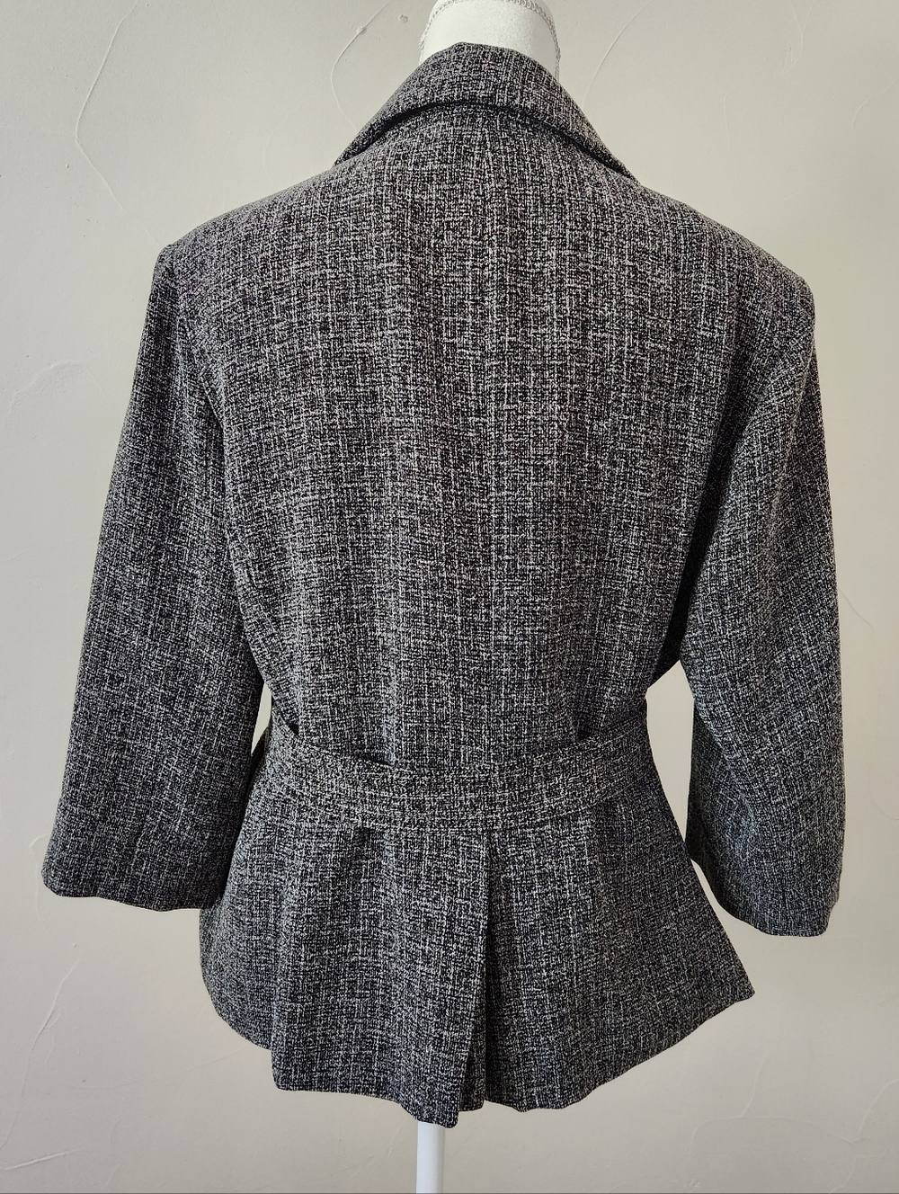 Cato Gray Tweed Buttoned Blazer with Waist Tie - Picture 3 of 8